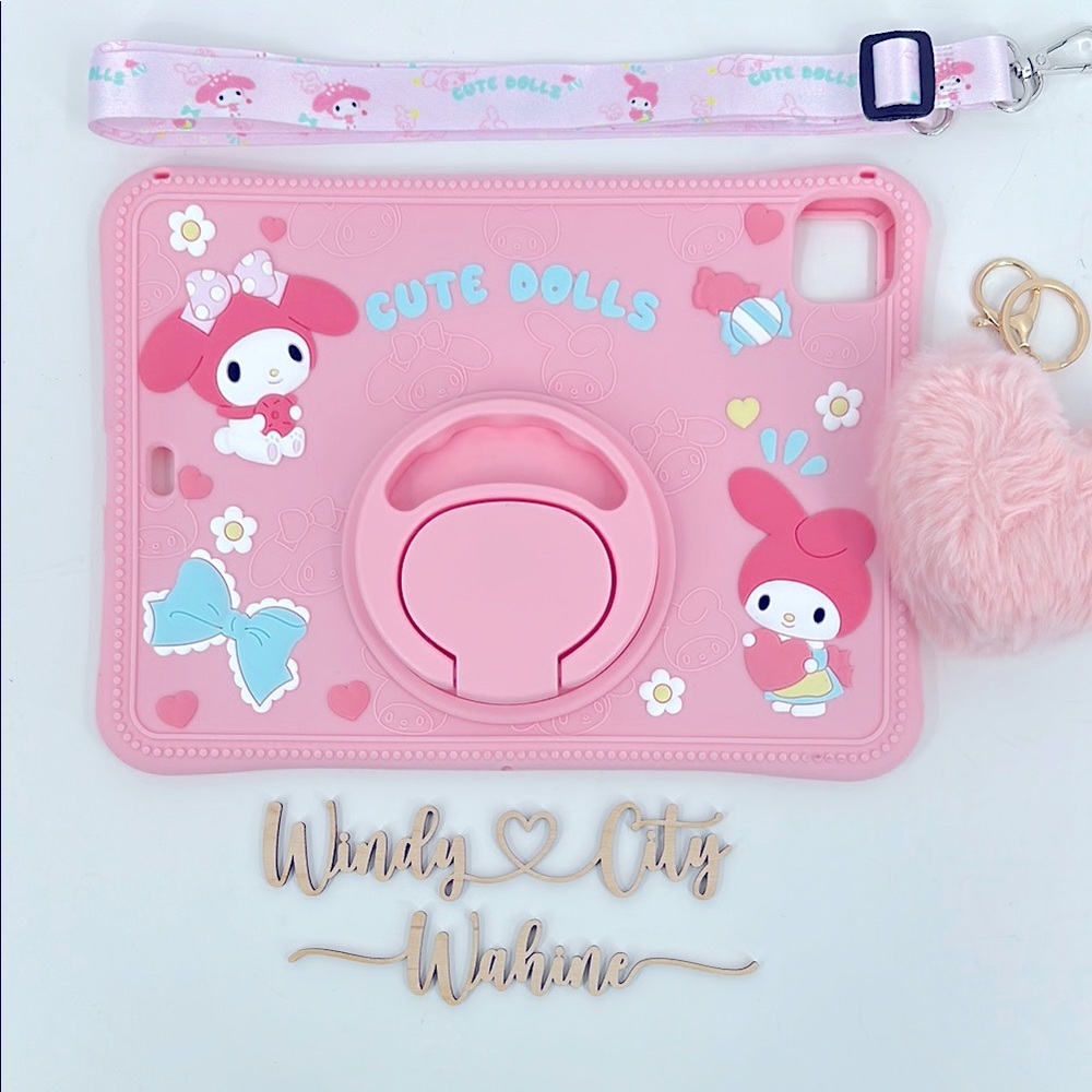 NWT My Melody iPad Case with Strap/Keychain- Pink